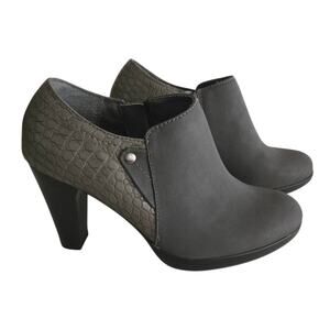 Rialto Phiona Snakeskin Embossed Vegan Leather Ankle Booties Witchy Boho Sz 6.5